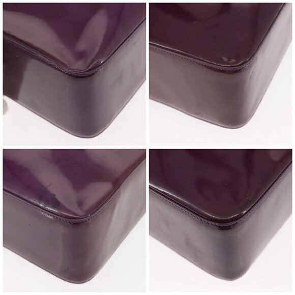 CHANEL Tote Bag Patent leather Purple Gold CC Auth bs29957 - Picture 14 of 16